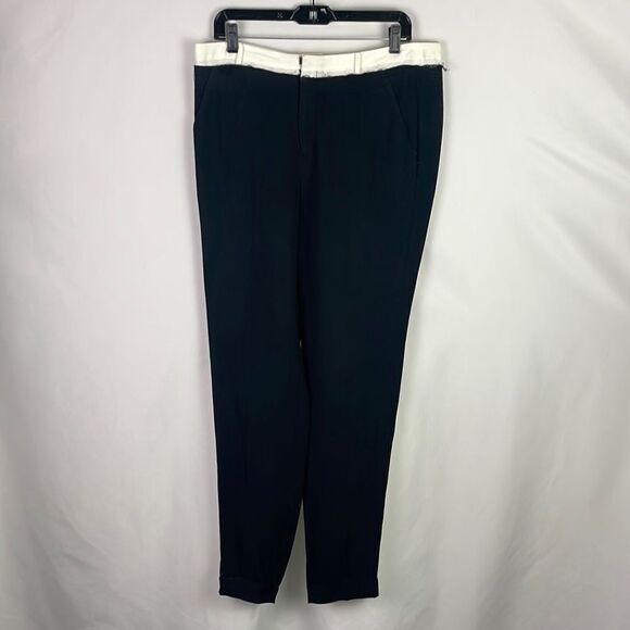 Helmut Lang Black Wide Leg With Cream Top Slacks